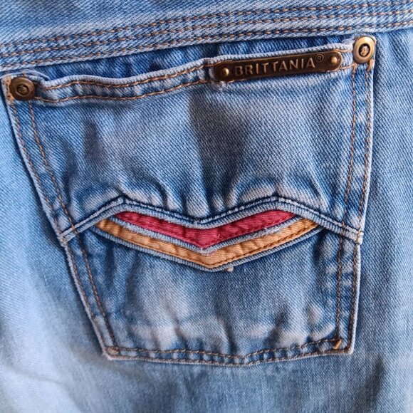 Vintage 29x33 Mens High Rise Brittanica Bootcut Embroidered Disco Denim Jeans - Picture 4 of 8